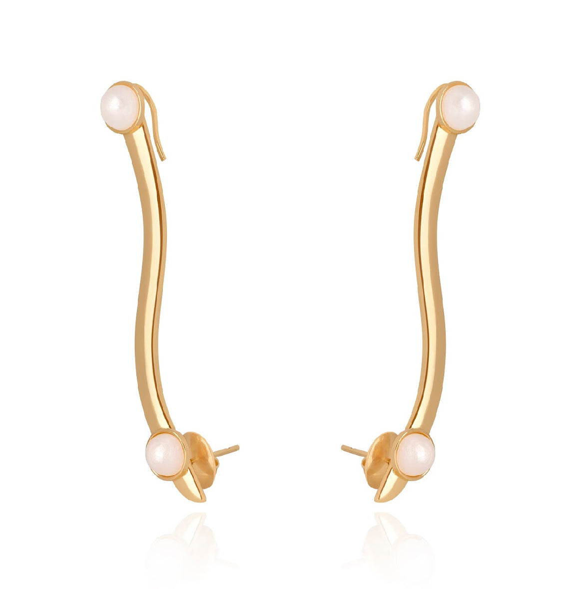Brincos Ear Cuffs Pérolas
